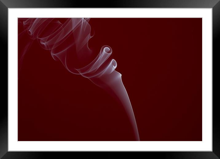 Smoke on red Framed Mounted Print by steven ibinson