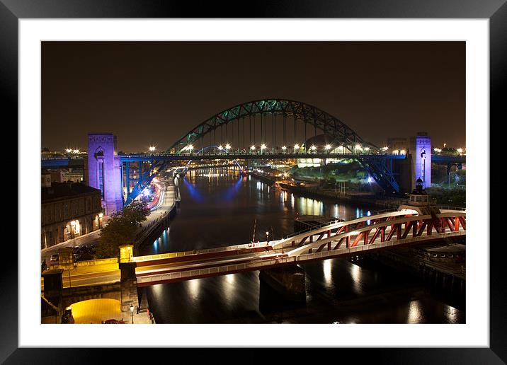 the tyne at night Framed Mounted Print by Jeff Brunton