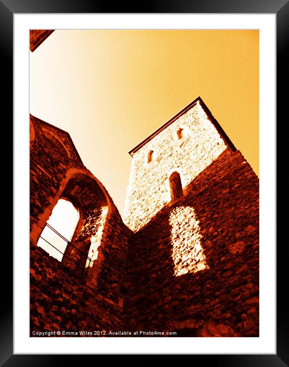 Reculver at Sunset Framed Mounted Print by Emma Wiles
