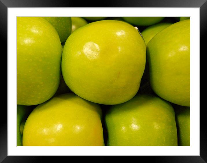 Green apples Framed Mounted Print by Albert Gallant