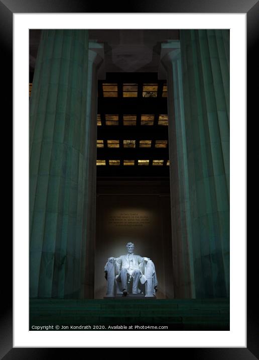 Lincoln Memorial Framed Mounted Print by Jon Kondrath