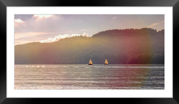 Sunset Sailing Framed Mounted Print by Mark Battista