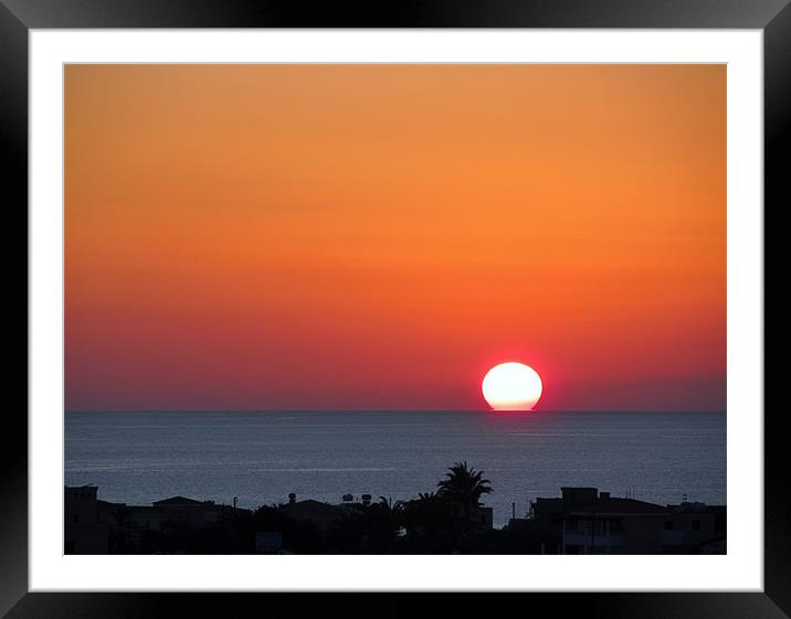 Cyprus sunset Framed Mounted Print by Marilyn PARKER