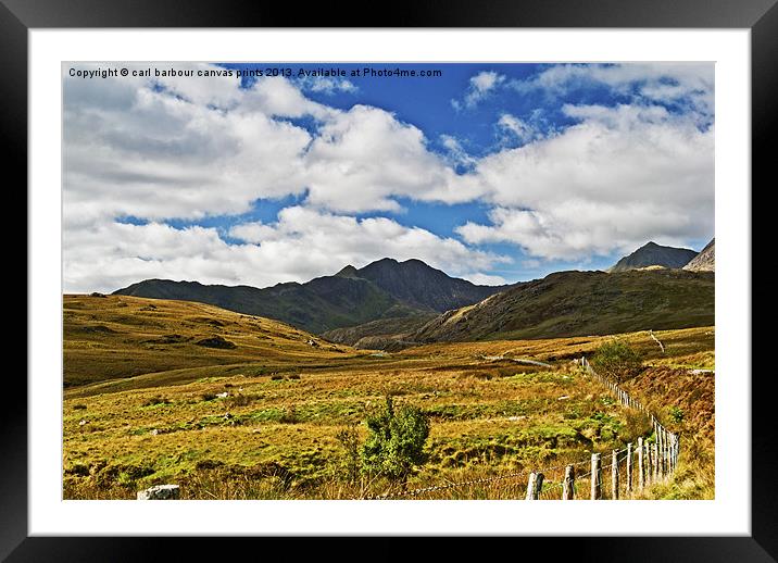 Towards Snowdon Framed Mounted Print by carl barbour canvas