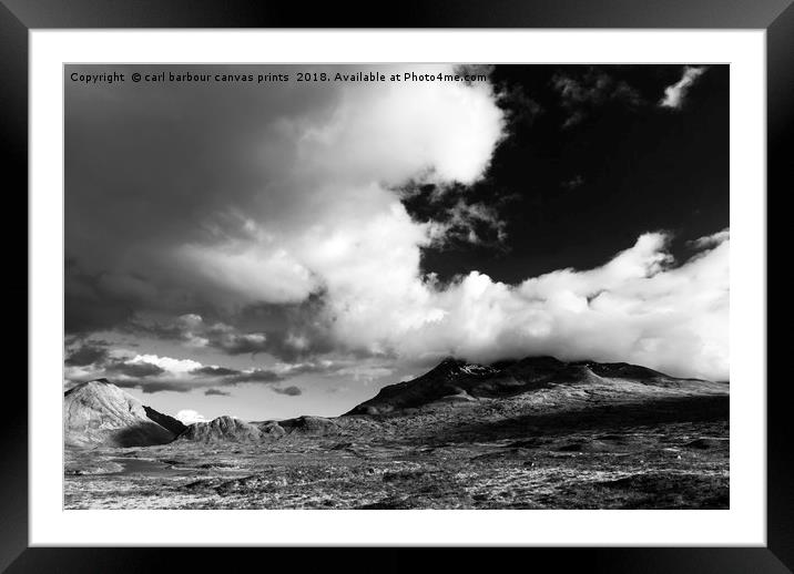 Big Skye mono Framed Mounted Print by carl barbour canvas
