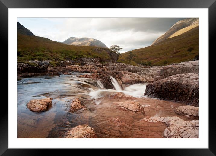 Etive Falls Framed Mounted Print by carl barbour canvas