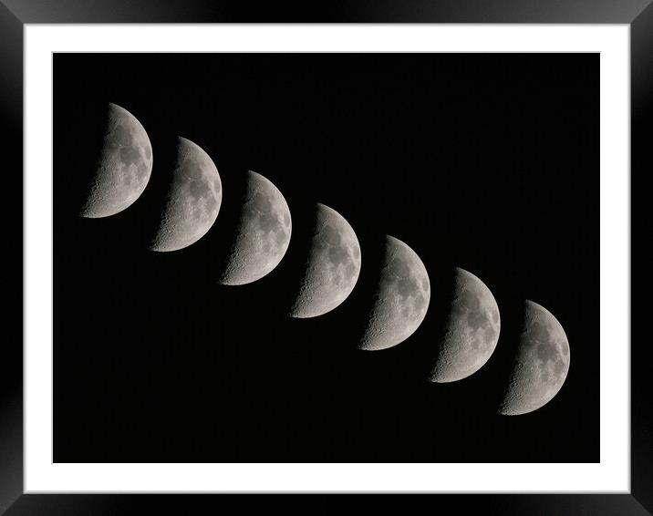 Crescent moon setting Framed Mounted Print by mark humpage