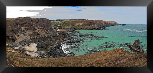 Cornwall sea and coast artistic panorama Framed Print by mark humpage