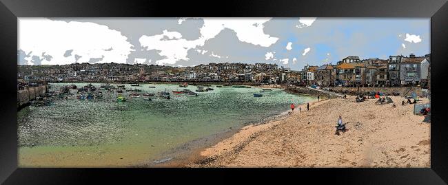 St Ives beach artistic Framed Print by mark humpage
