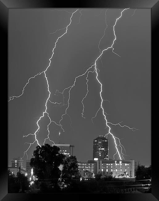 Lightning strike Framed Print by mark humpage