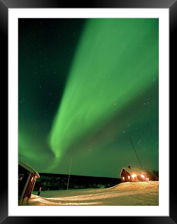 Northern Lights Aurora Shower Framed Mounted Print by mark humpage
