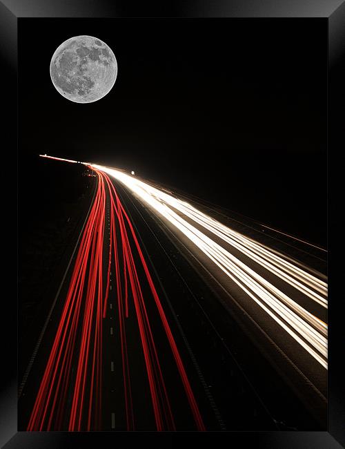 Moonlit Highway long exposure Framed Print by mark humpage