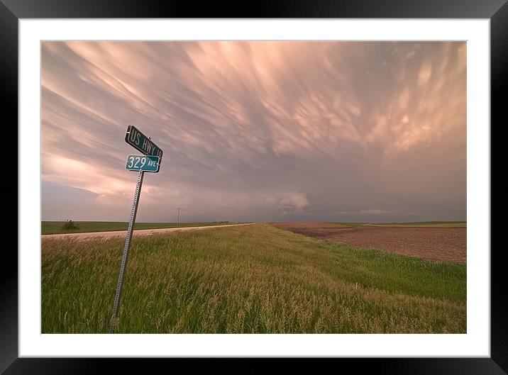 Texas Highway Storm Framed Mounted Print by mark humpage