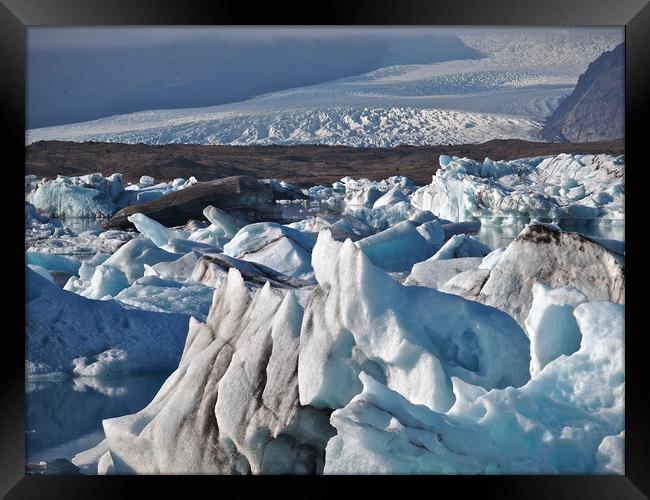 Glacier Icebergs Framed Print by mark humpage
