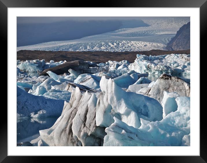 Glacier Icebergs Framed Mounted Print by mark humpage