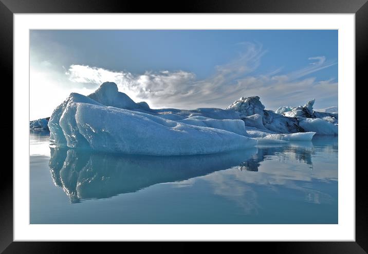 Iceland Jokulsarlon iceberg Framed Mounted Print by mark humpage