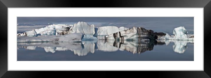 Iceland Iceberg panorama Framed Mounted Print by mark humpage