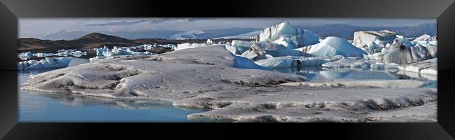 Iceland Iceberg panorama Framed Print by mark humpage