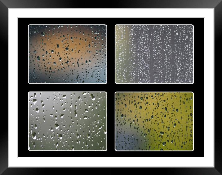 Raindrops on window Framed Mounted Print by mark humpage