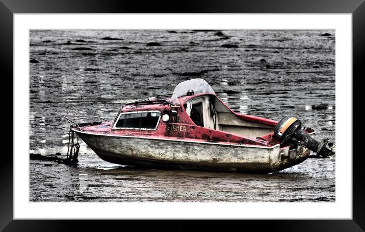Fishing Boat in harbour Framed Mounted Print by mark humpage