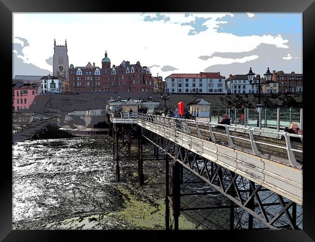 Cromer Pier Town Framed Print by mark humpage