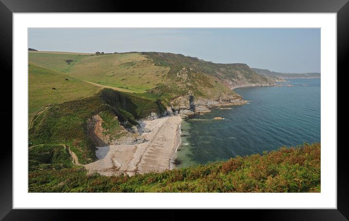 Devon Cliffs Beach and Sea Framed Mounted Print by mark humpage