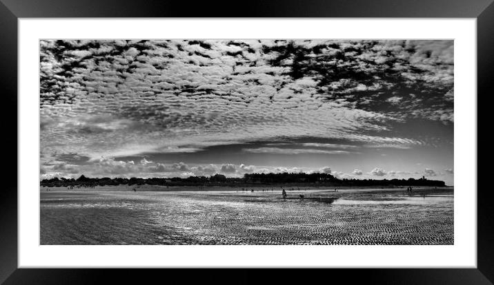 Old Hunstanton beach, Norfolk, black and white  Framed Mounted Print by mark humpage