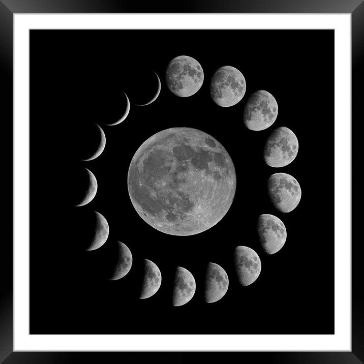 Moon Phase Composite Framed Mounted Print by mark humpage