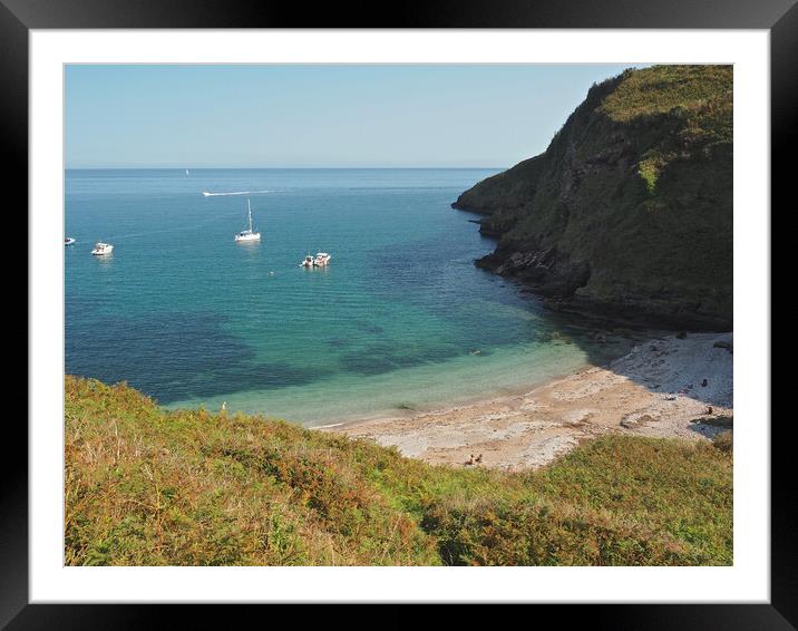 Devon beach and sea Framed Mounted Print by mark humpage