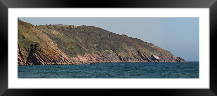 Devon Sea Cliff Framed Mounted Print by mark humpage