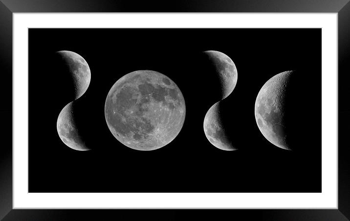 Moon 2021 black and white Framed Mounted Print by mark humpage