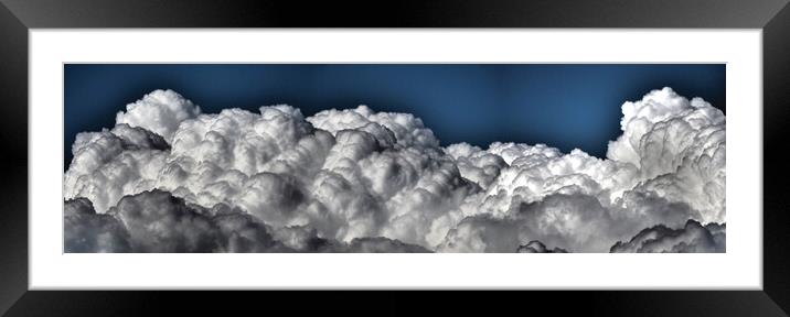 Vibrant storm clouds in sky panorama Framed Mounted Print by mark humpage