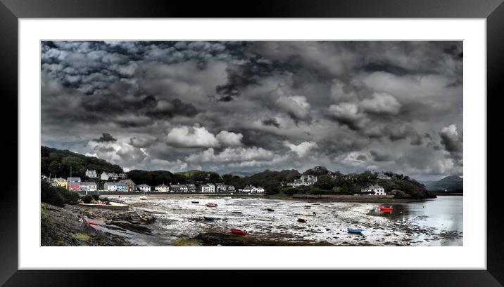 North Wales boats and harbour Framed Mounted Print by mark humpage
