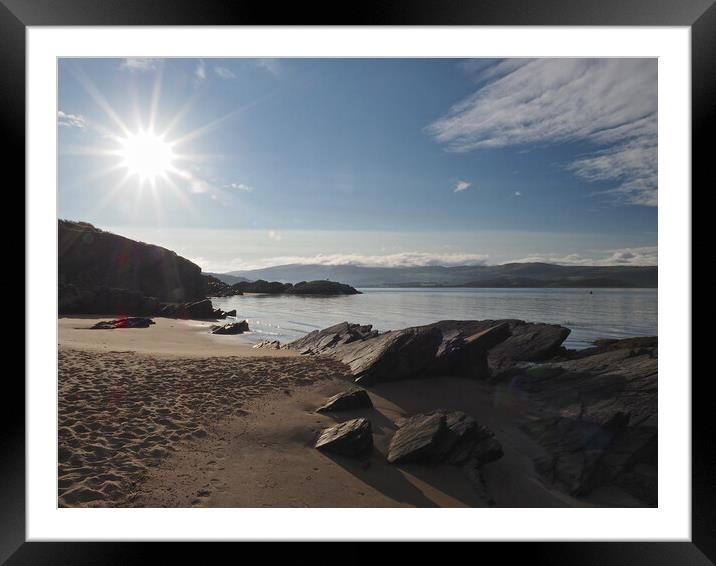 North Wales coast with sand, sea and sunshine Framed Mounted Print by mark humpage