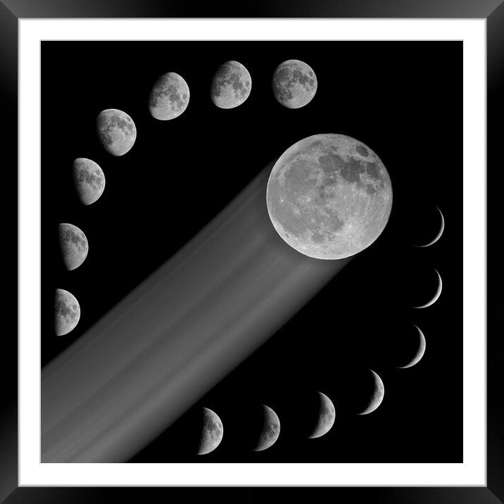 Moon phases Framed Mounted Print by mark humpage