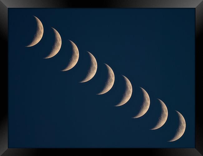 Crescent moons in line Framed Print by mark humpage