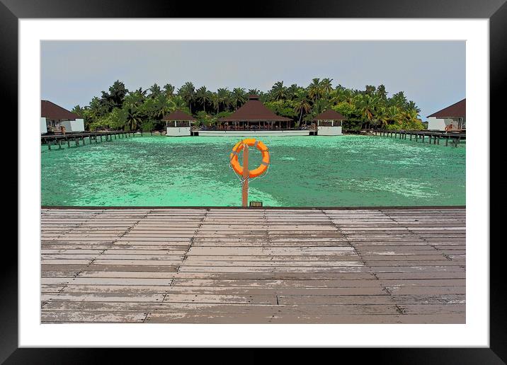 Pool bar in Maldives Framed Mounted Print by mark humpage