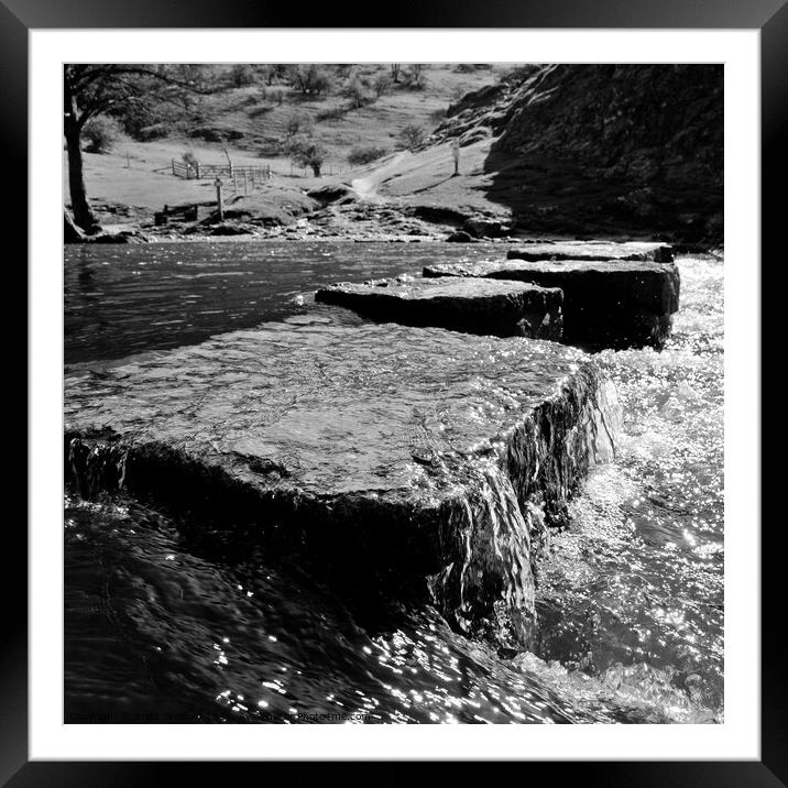 Stepping Stones Dovedale Framed Mounted Print by Brett Trafford