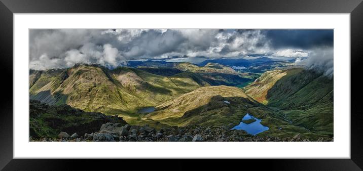 The view from Great End Framed Mounted Print by Brett Trafford