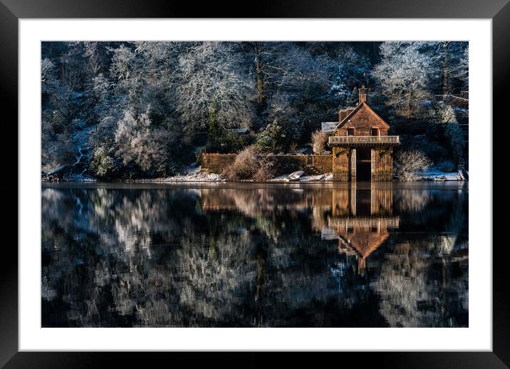 Winter Boat House Framed Mounted Print by Brett Trafford