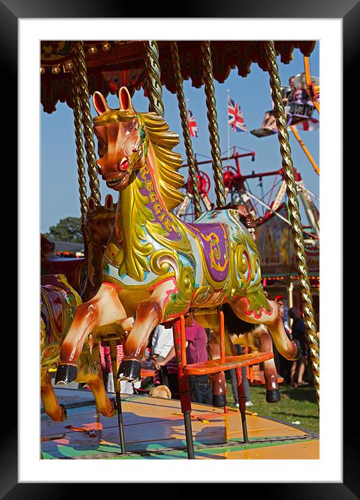 Carousel Horse in colour Framed Mounted Print by Bill Simpson