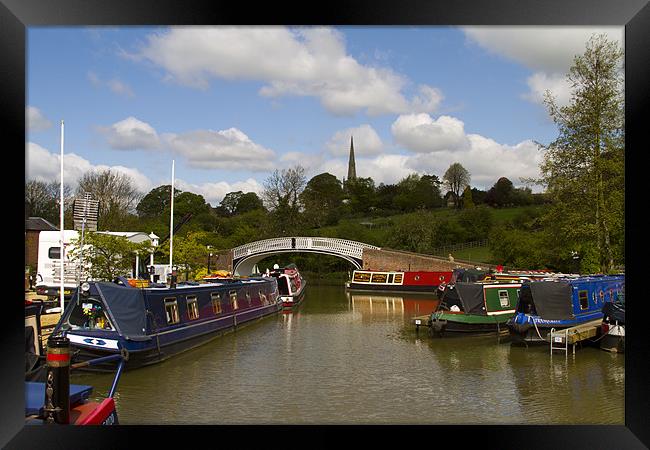 Canal Boats At Braunston Locks Framed Print by Bill Simpson