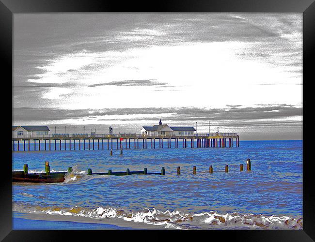 Southwold Pier Enhanced Framed Print by Bill Simpson