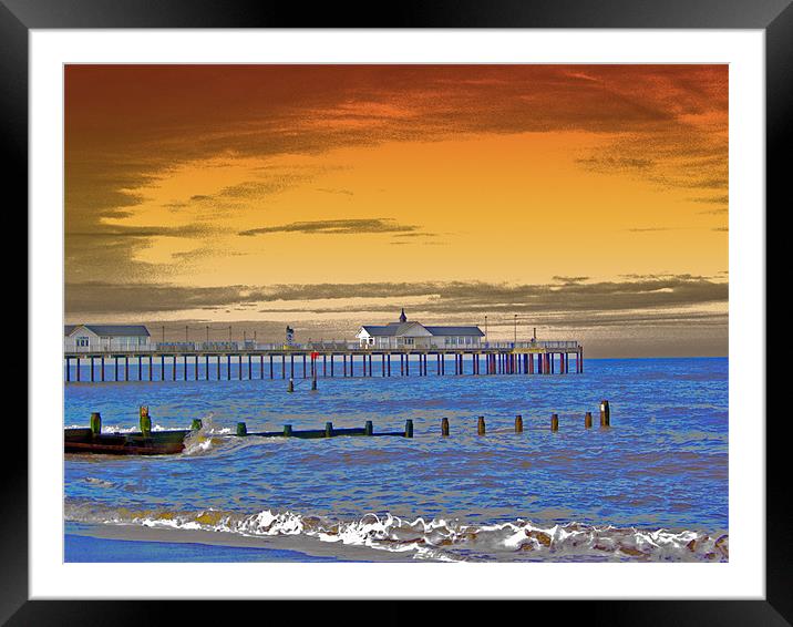 Southwold Pier Enhanced 2 Framed Mounted Print by Bill Simpson