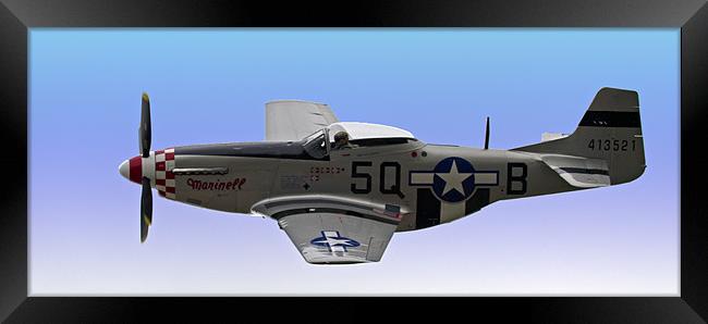 Mustang P51 Portrait Framed Print by Bill Simpson