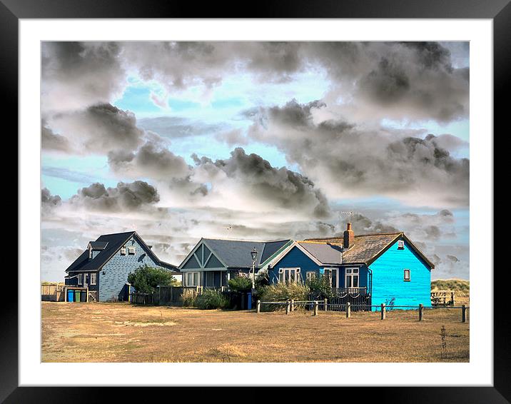 Beach Bungalows at Walberswick Framed Mounted Print by Bill Simpson