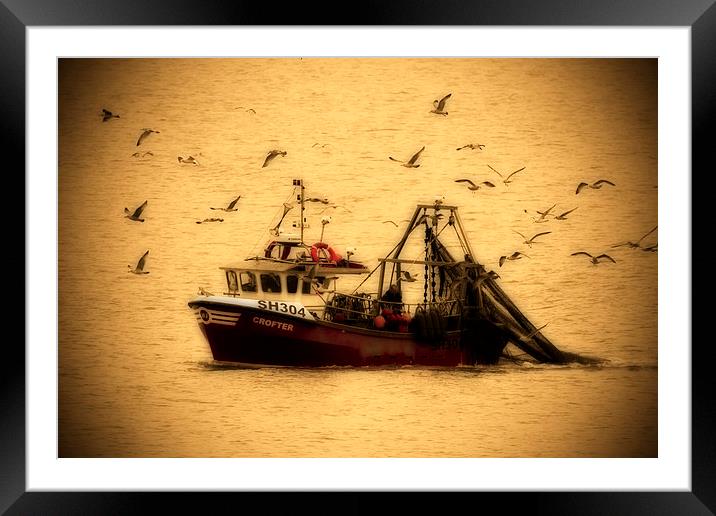 Red Fishing Boat Framed Mounted Print by Bill Simpson