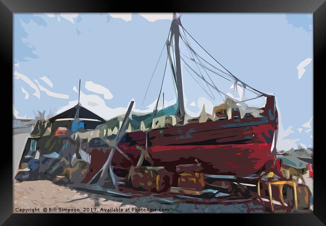 Abstract of Boat Under Repair Framed Print by Bill Simpson