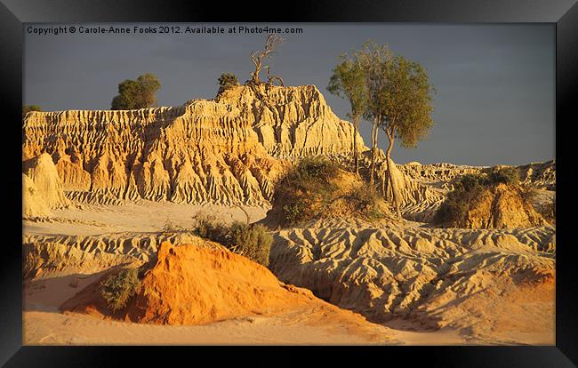 Sunset at Lake Mungo Framed Print by Carole-Anne Fooks