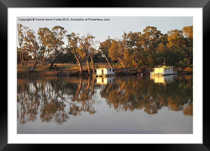 River Reflections with Houseboats Framed Mounted Print by Carole-Anne Fooks